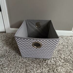 Gray Chevron Storage Basket